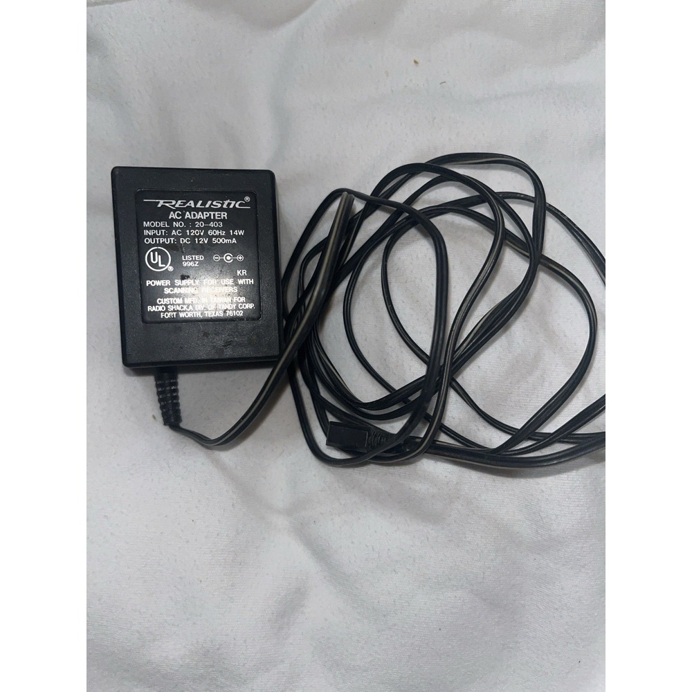 Realistic AC Adapter 20-403 12V 500mA Power Supply Radio Shack